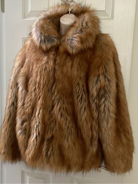 Donna Salyers NWT faux red fox jacket Boho chic Maximalist outerwear S